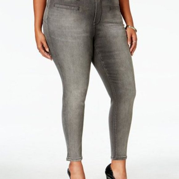 NWOT Plus Size Melissa McCarthy Seven7 Gravel Stretch Pencil Jeans - Size 24W - Picture 1 of 10